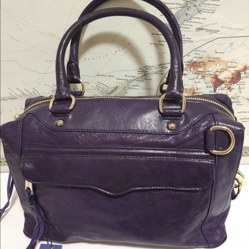 Rebecca Minkoff mab mini patent shoulder bag Grape - Picture 3 of 10